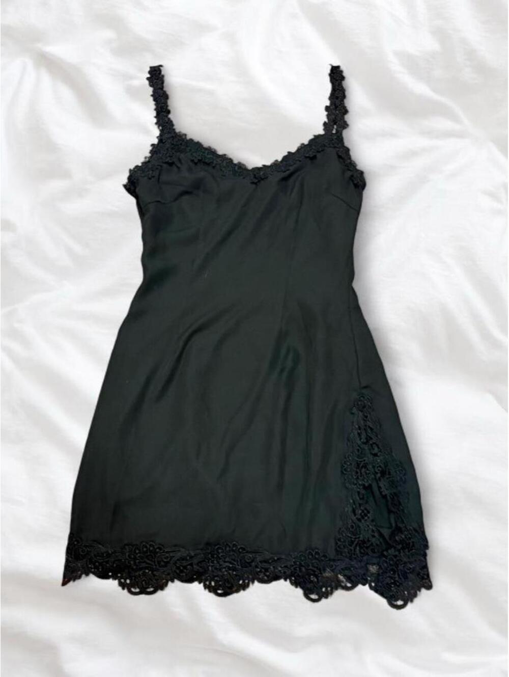 Superdown Black Lace Trim Mini Dress Size XS NWT